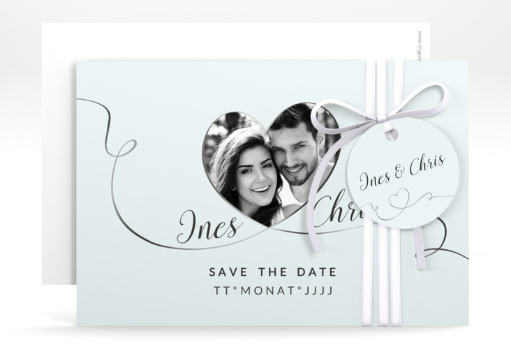 Save the Date-Karte Hochzeit Dolce A6 Karte quer tuerkis