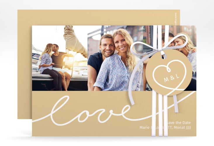 Save the Date-Karte Hochzeit Line A6 Karte quer hochglanz