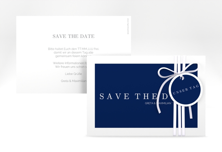 Save the Date-Karte Simply A6 Karte quer blau