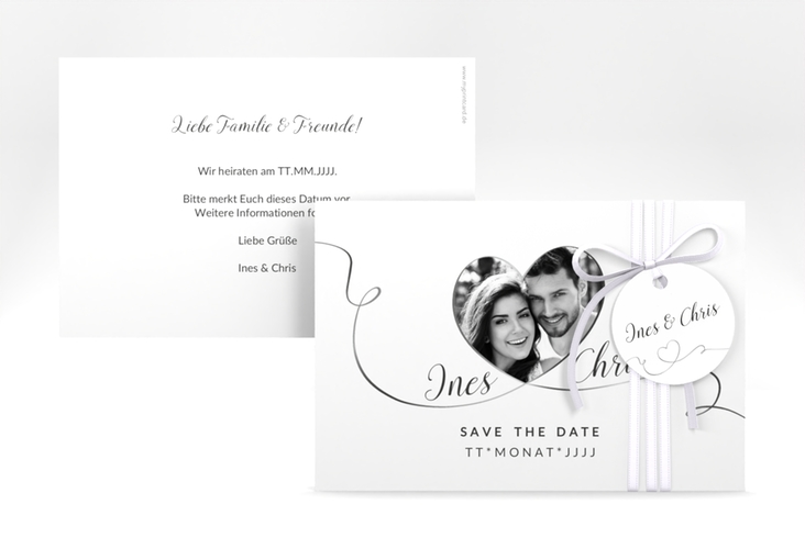 Save the Date-Karte Hochzeit Dolce A6 Karte quer weiss