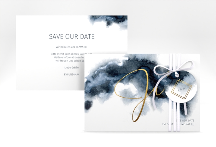 Save the Date-Karte Aquarellic A6 Karte quer