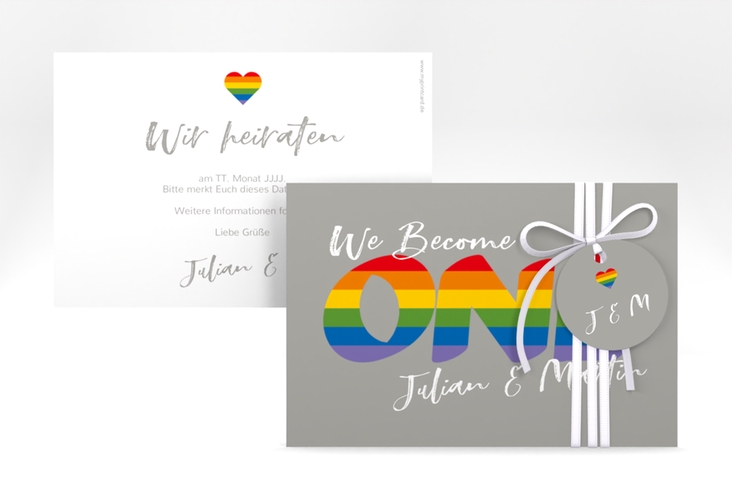 Save the Date-Karte Pride A6 Karte quer bunt