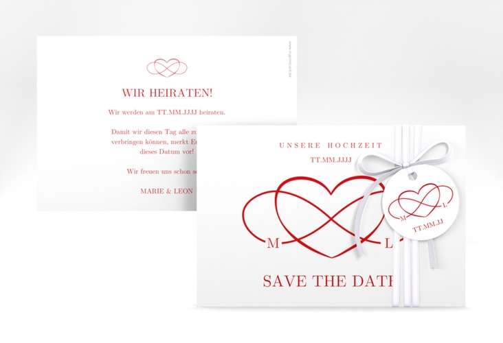 Save the Date-Karte Infinity A6 Karte quer rot