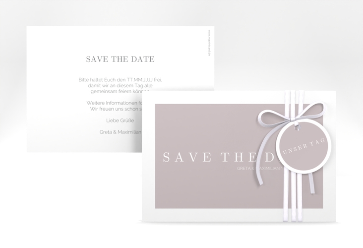 Save the Date-Karte Simply A6 Karte quer grau