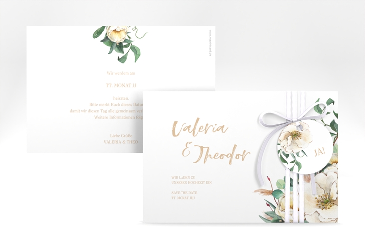 Save the Date-Karte Ivory A6 Karte quer