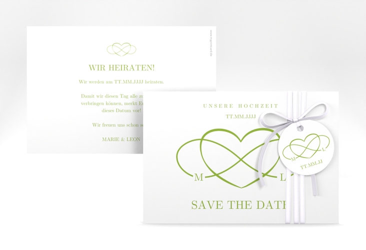 Save the Date-Karte Infinity A6 Karte quer gruen