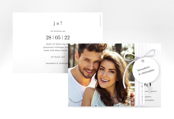 Save the Date-Karte Minimal A6 Karte quer weiss