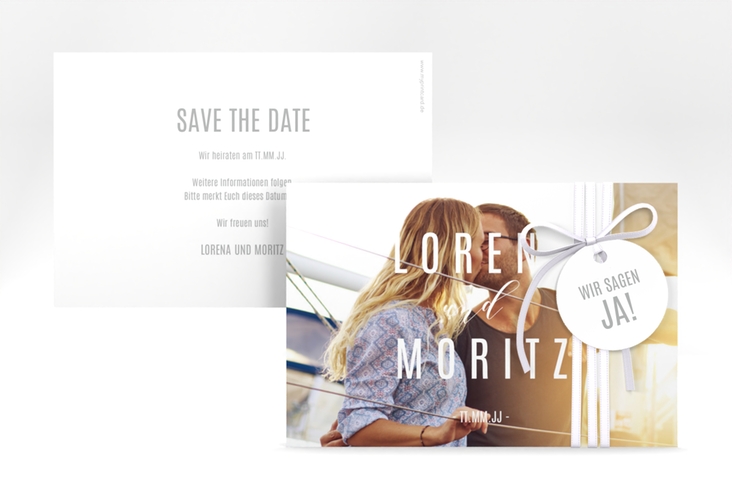 Save the Date-Karte Memory A6 Karte quer weiss hochglanz