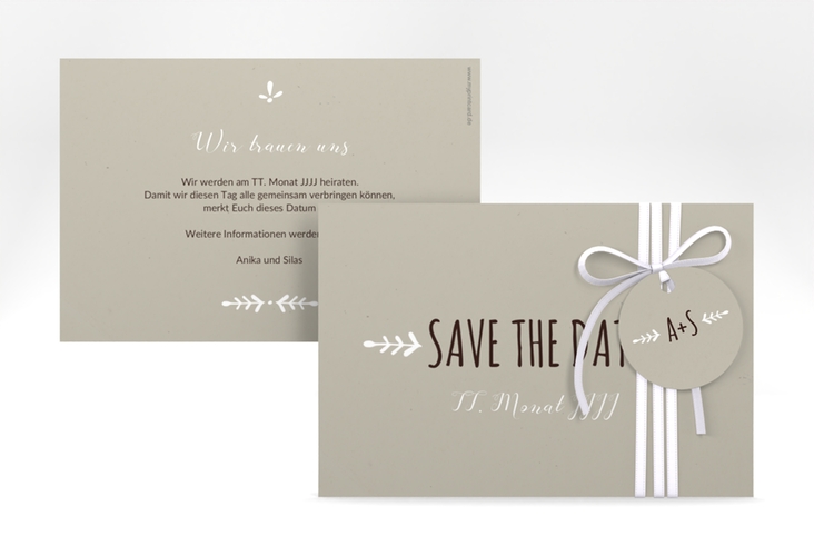 Save the Date-Karte Hochzeit Eden A6 Karte quer weiss