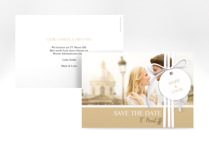 Save the Date-Karte Balance A6 Karte quer beige