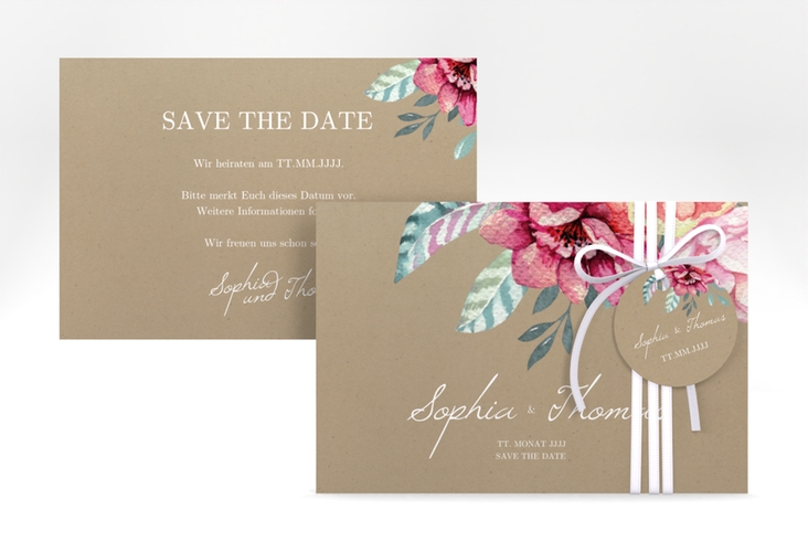 Save the Date-Karte Blooming A6 Karte quer hochglanz