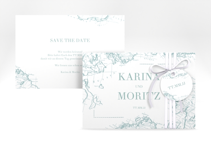 Save the Date-Karte Voyage A6 Karte quer mint