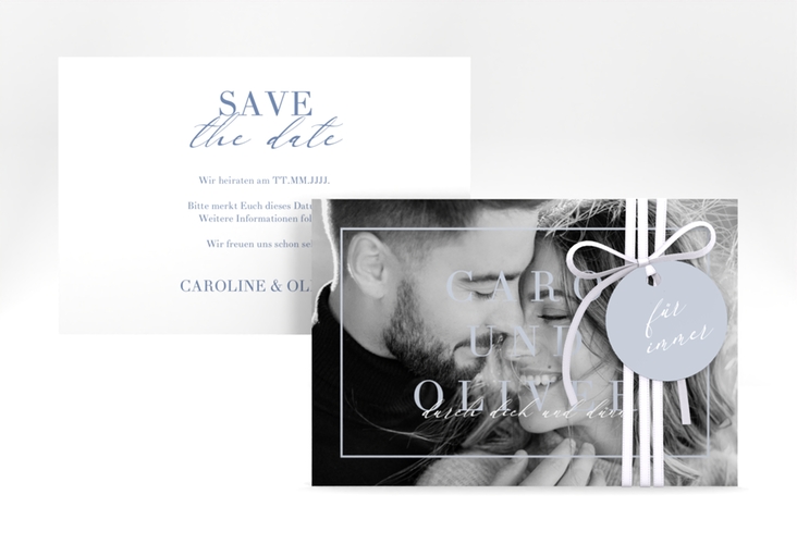 Save the Date-Karte Moment A6 Karte quer blau