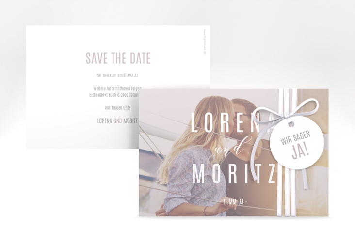 Save the Date-Karte Memory A6 Karte quer grau