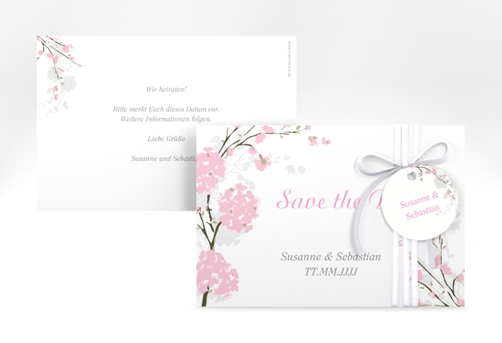 Save the Date-Karte Hochzeit Salerno A6 Karte quer rosa