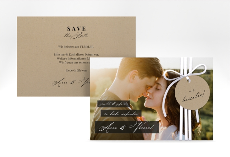 Save the Date-Karte Augenblick A6 Karte quer beige