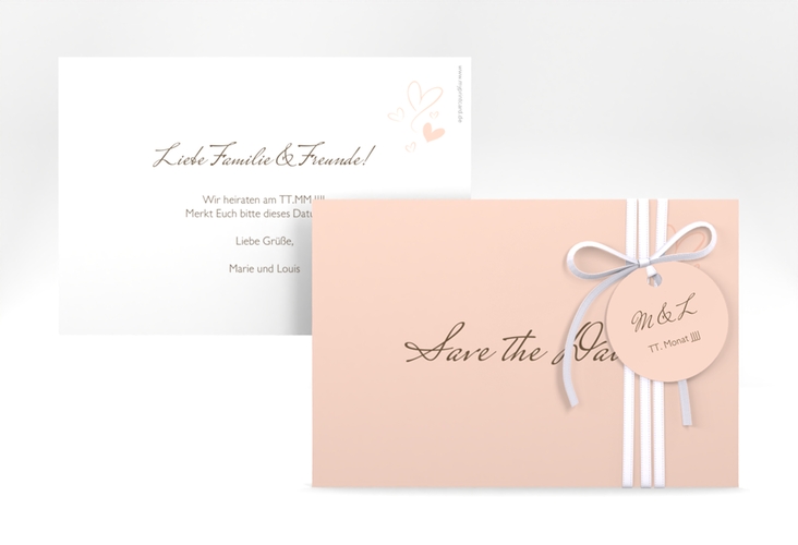 Save the Date-Karte Purity A6 Karte quer apricot