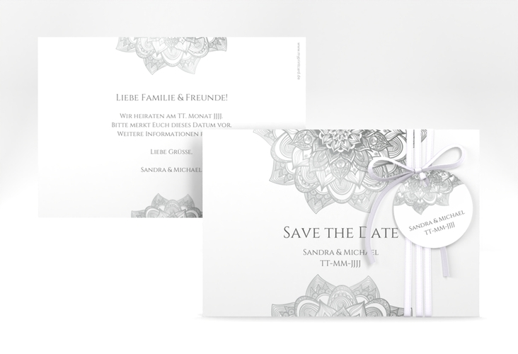 Save the Date-Karte Hochzeit Delight A6 Karte quer grau