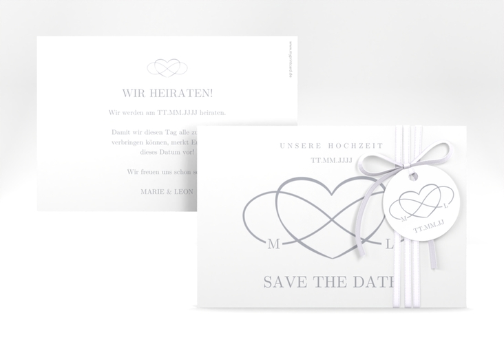 Save the Date-Karte Infinity A6 Karte quer grau