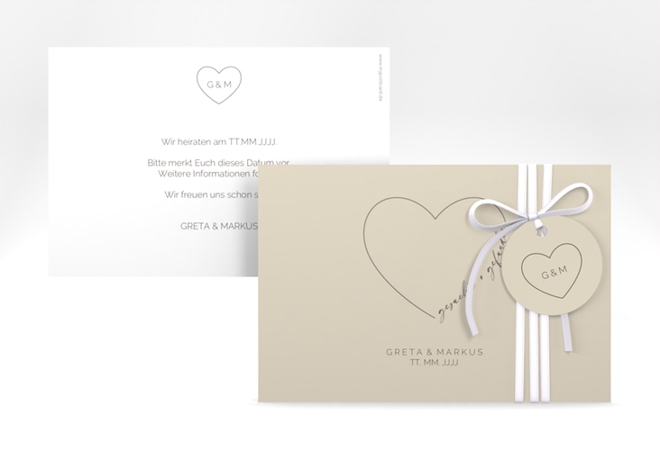 Save the Date-Karte Lebenstraum A6 Karte quer beige