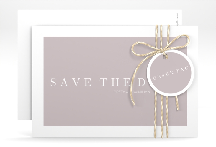 Save the Date-Karte Simply A6 Karte quer grau