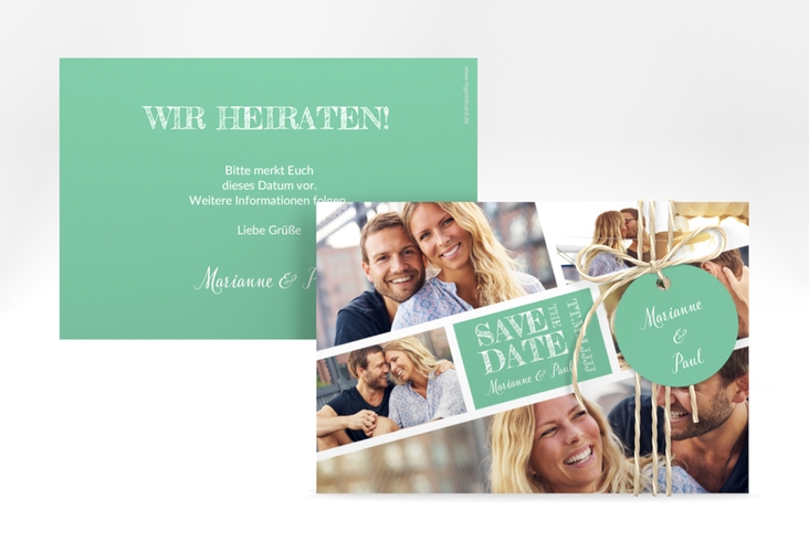 Save the Date-Karte Rise A6 Karte quer mint