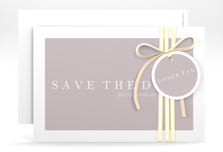 Save the Date-Karte Simply A6 Karte quer grau