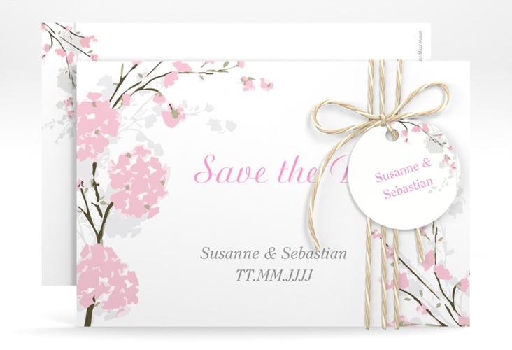 Save the Date-Karte Hochzeit Salerno A6 Karte quer rosa