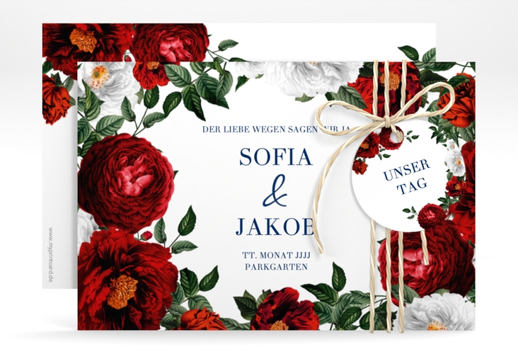 Save the Date-Karte Florista A6 Karte quer weiss