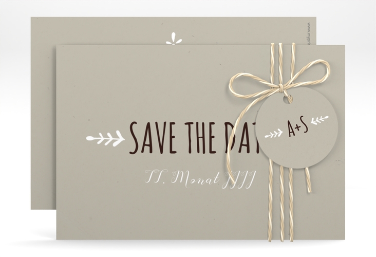 Save the Date-Karte Hochzeit Eden A6 Karte quer weiss