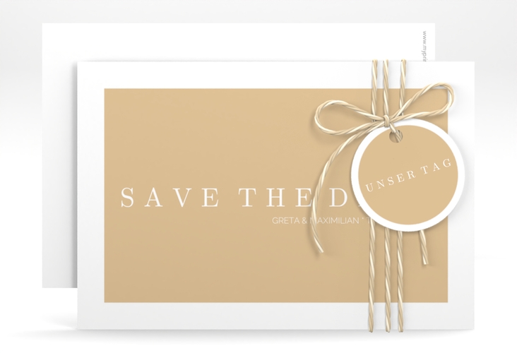 Save the Date-Karte Simply A6 Karte quer beige