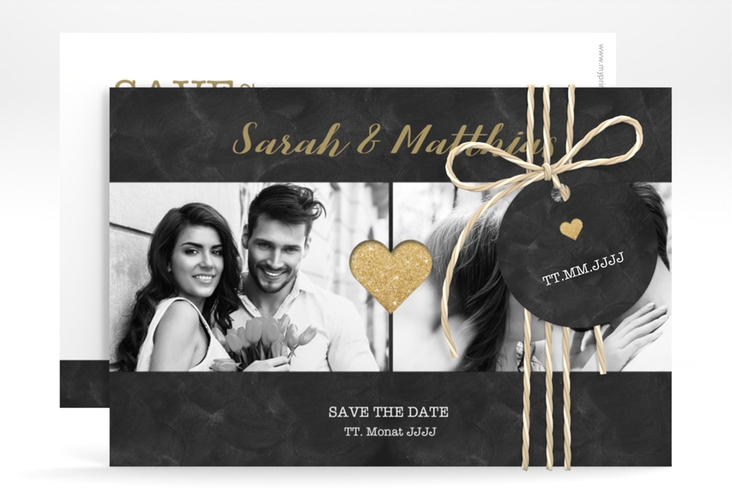 Save the Date-Karte Sparkly A6 Karte quer