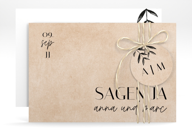 Save the Date-Karte Liebesschwur A6 Karte quer apricot