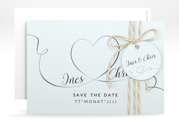 Save the Date-Karte Hochzeit Dolce A6 Karte quer tuerkis