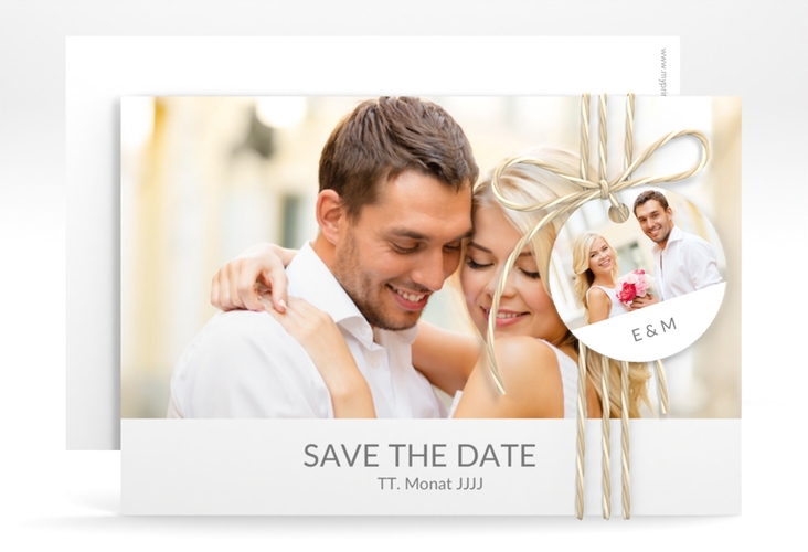 Save the Date-Karte Hochzeit Vista A6 Karte quer weiss hochglanz