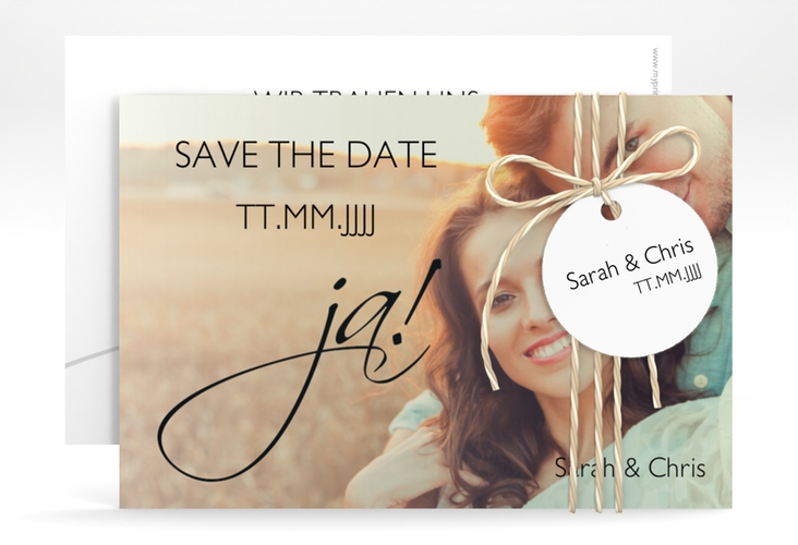 Save the Date-Karte Hochzeit Clarity A6 Karte quer schwarz