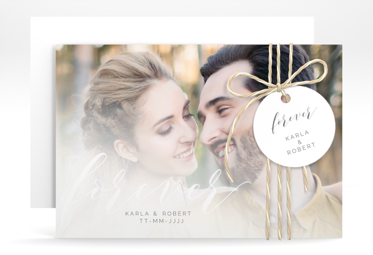 Save the Date-Karte Promise A6 Karte quer weiss hochglanz