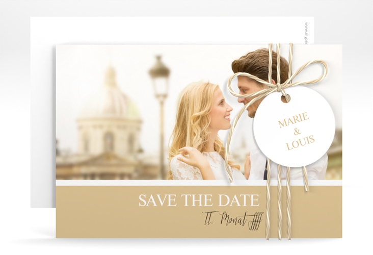 Save the Date-Karte Balance A6 Karte quer beige