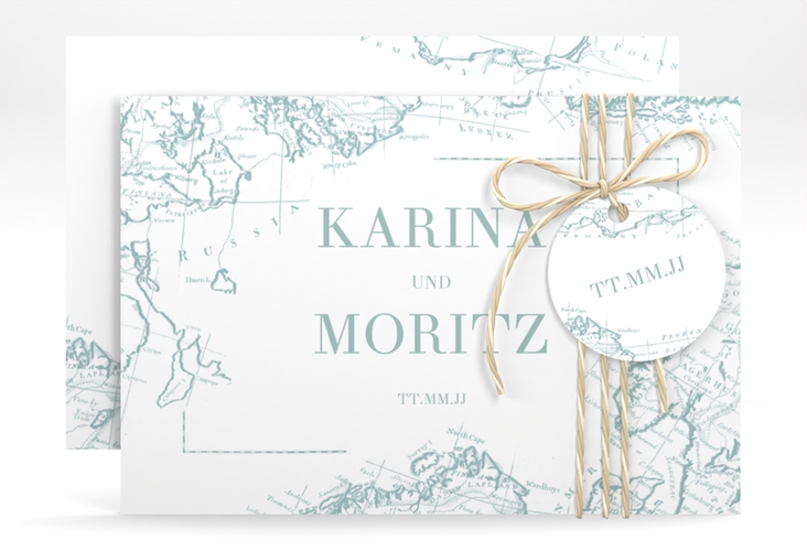 Save the Date-Karte Voyage A6 Karte quer mint