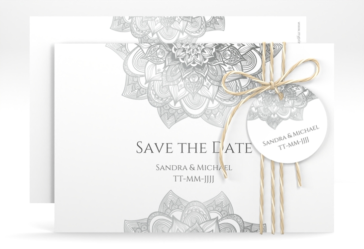 Save the Date-Karte Hochzeit Delight A6 Karte quer grau