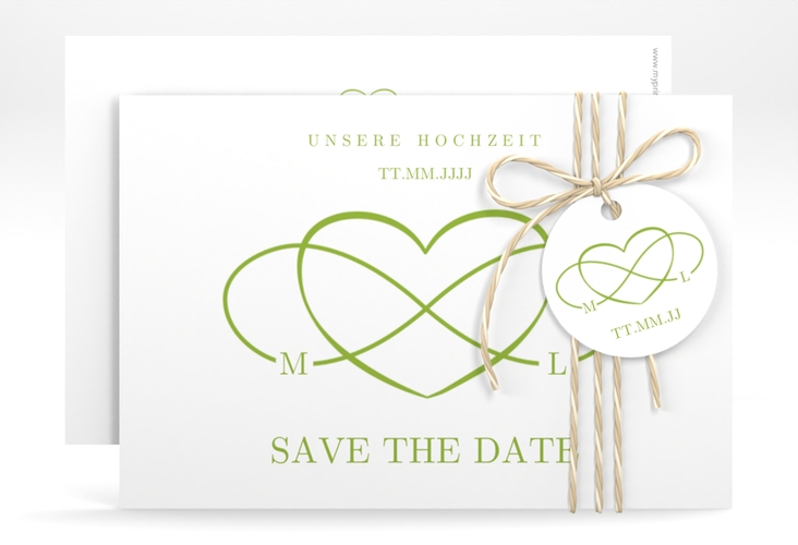 Save the Date-Karte Infinity A6 Karte quer gruen