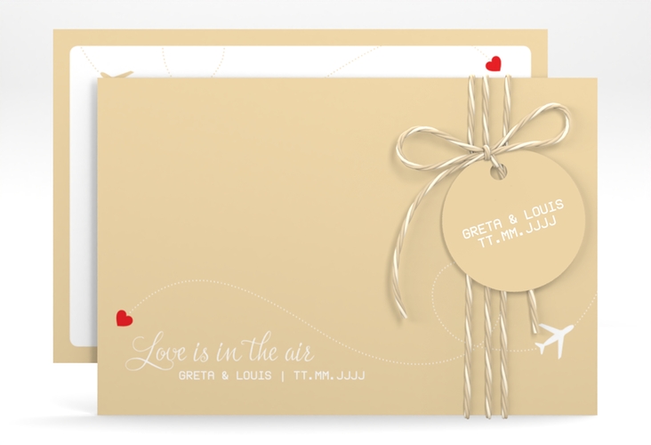 Save the Date-Karte Weddingpass A6 Karte quer beige