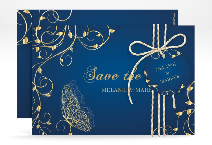 Save the Date-Karte Eternity A6 Karte quer blau