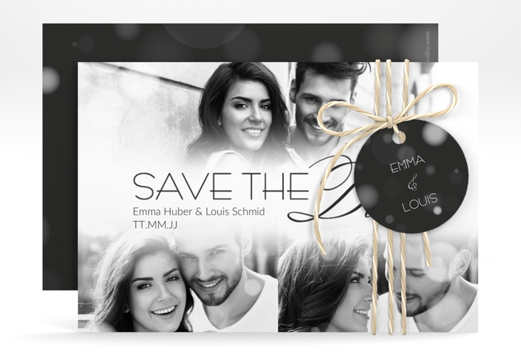 Save the Date-Karte Bokeh A6 Karte quer