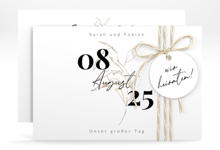 Save the Date-Karte Seed A6 Karte quer weiss hochglanz