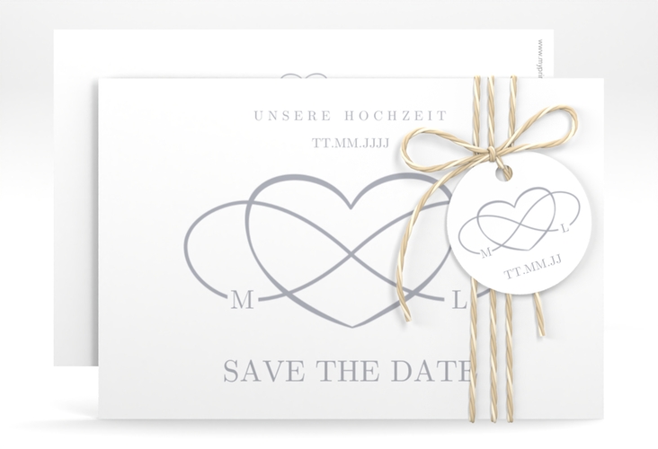 Save the Date-Karte Infinity A6 Karte quer grau