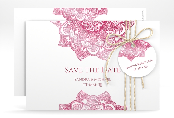 Save the Date-Karte Hochzeit Delight A6 Karte quer pink