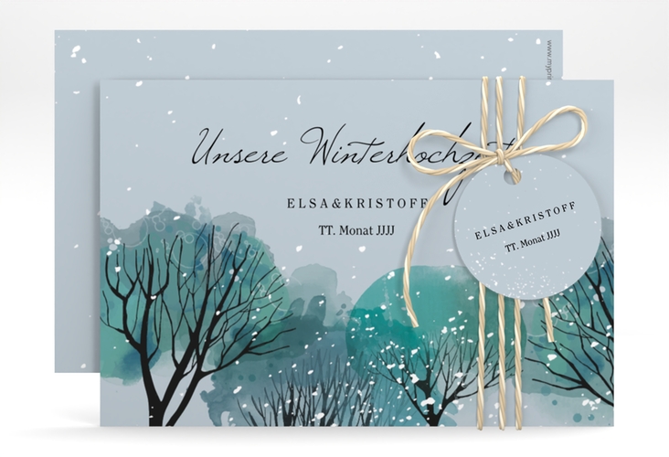 Save the Date-Karte Winterhochzeit A6 Karte quer