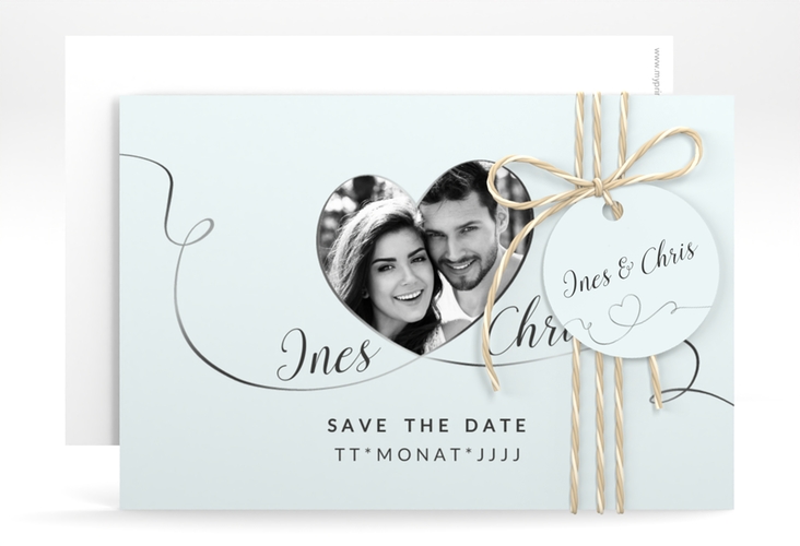 Save the Date-Karte Hochzeit Dolce A6 Karte quer tuerkis