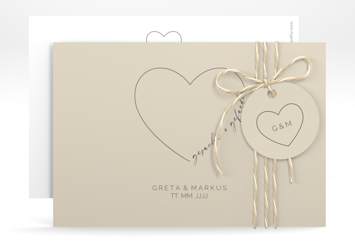 Save the Date-Karte Lebenstraum A6 Karte quer beige